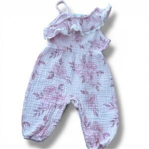 Emily and Oliver Pink Floral Baby Romper 3-6 months